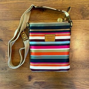 Multicolor Striped Coach Cross Body Purse